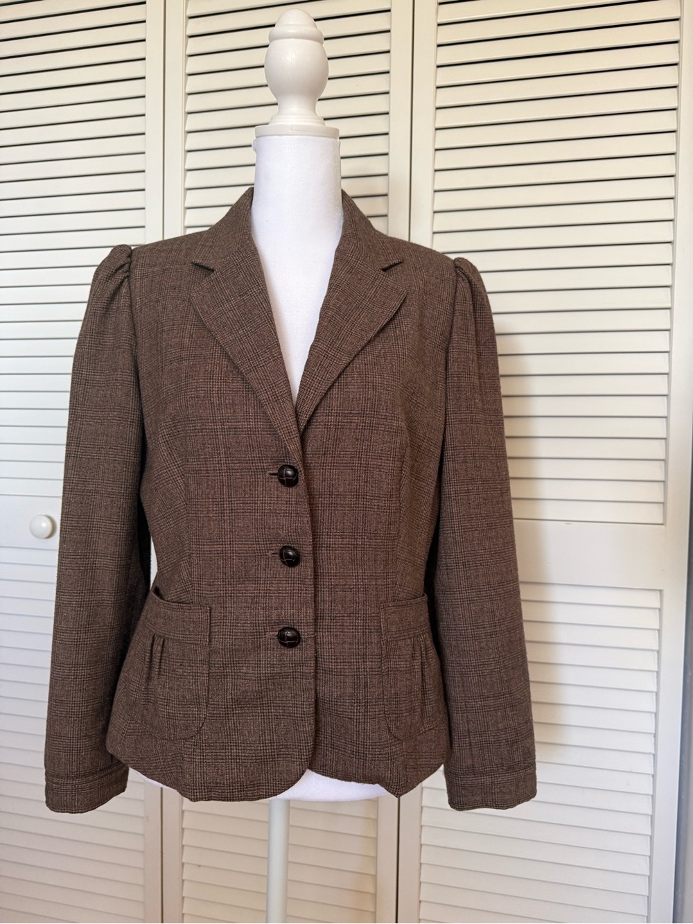 Banana Republic outlet Classic Women's Brown Tweed Blazer Jacket